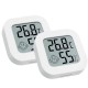 2Pcs Indoor Digital LCD Thermometer Hygrometer Electronic Temperature Humidity Meter Sensor Gauge with Air Comfort Indicator for Home Office Bedroom Living Room Bathroom School