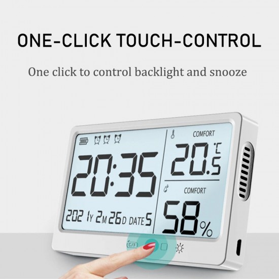 LCD Digital Temperature Humidity Meter   10 50 Measurement Electronic Thermometer Hygrometer LCD Display Alarm Clock