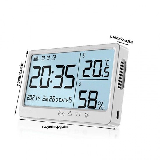 LCD Digital Temperature Humidity Meter   10 50 Measurement Electronic Thermometer Hygrometer LCD Display Alarm Clock