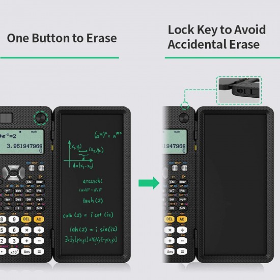 NEWYES 991ES 6 5 Inches Scientific Calculator with LCD Writing Tablet and 417 Functions Solar Energy Science Calculators Notepad Professional Foldable Calculators for School Students Office Assistant