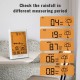 BALDR Wireless Rain Meter Gauge Weather Station Alarm Clock Orange Warm Backlight indoor outdoor Temperature Recorder with Temperature Sensor