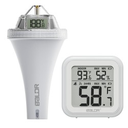 BALDR Digital Swimming Pool Thermometer   9 9  50 Range Accurate 360 Degree View Connects to HOMGAR App  Indoor Humidity Temperature Measurement