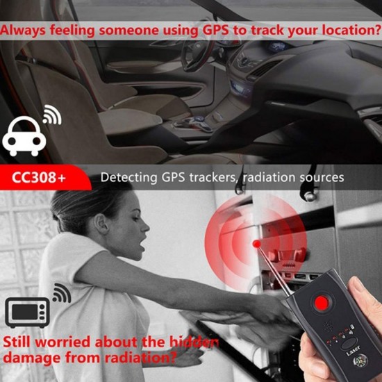 CC308  Multi Wireless Camera Lens Detector Radio Wave Signal Detect Full  range RF GSM Device Finder  US Plug