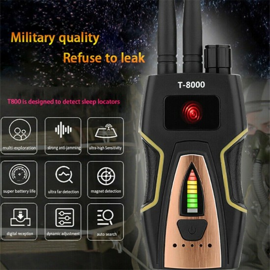 T8000 Wireless Signal Detector GPS Defense Location Finding Camera Anti  Candid Anti  Tracking Detection Instrument