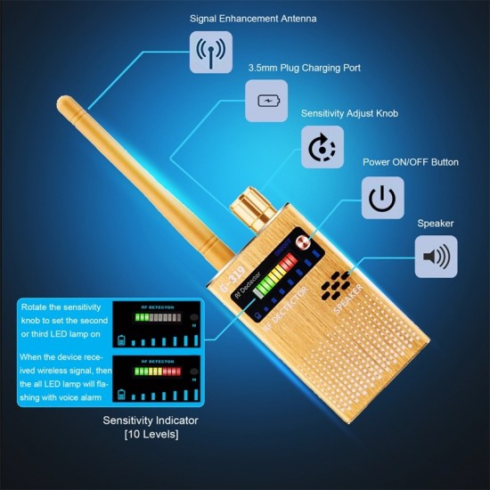 G319 Signal Detector Anti  eavesdropping GPS Anti  Location Scanner Color Random Delivery