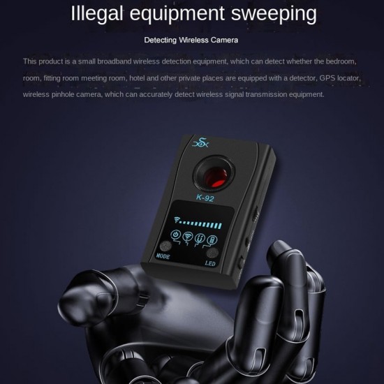 K92 Hotel Anti  candid Shooting Infrared Scanning Camera GPS Anti  location Detector