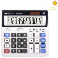 OSALO 12 Digits Desktop Calculator Solar Energy Dual Power Calculator  OS  200ml Pro