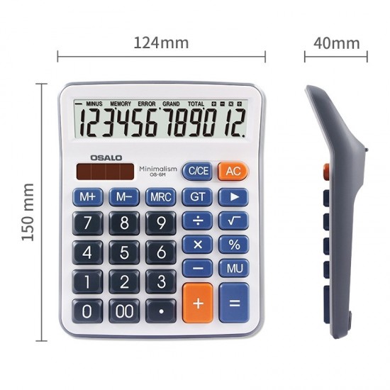 OSALO OS  6M 12  digit Office Desktop Calculator Solar Dual Power Calculator