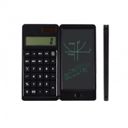 Solar Calculator Handwriting Board Learning Office Portable Folding LCD Writing Board  Black