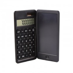 Solar Calculator Handwriting Board Learning Office Portable Folding LCD Writing Board  Black