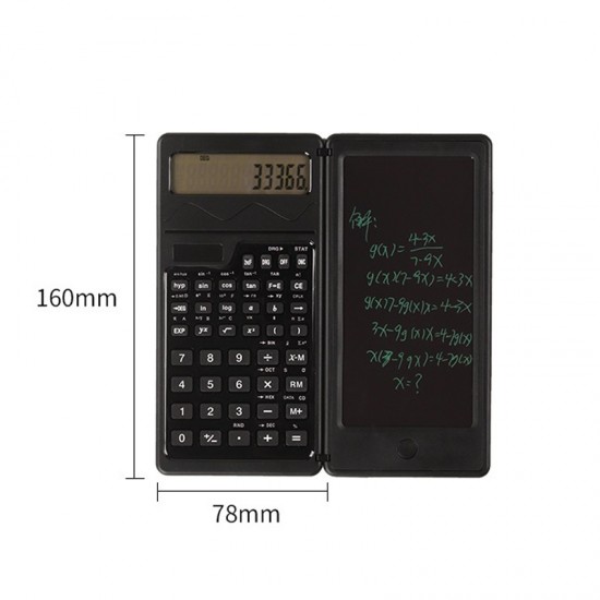 Solar Function Calculator Handwriting Pad 10 Digits Display Portable Handwriting Board  Black