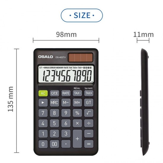 OSALO OS  403TV 10  digit LCD Screen Solar Dual Power Supply Mini Student Desktop Calculator