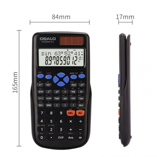 OSALO 240 Functions LCD Screen Solar Dual Power Supply Plug  in Teaching Calculator