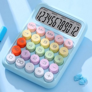 12  Bit Dopamine Flex Keyboard Calculator Candy Color Office Student Calculator  Sky Blue