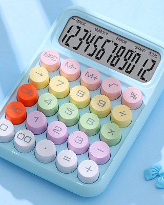 12  Bit Dopamine Flex Keyboard Calculator Candy Color Office Student Calculator  Sky Blue