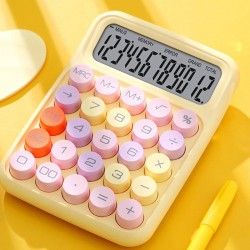 12  Bit Dopamine Flex Keyboard Calculator Candy Color Office Student Calculator  Lemon Yellow