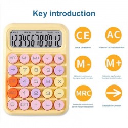 12  Bit Dopamine Flex Keyboard Calculator Candy Color Office Student Calculator  Moonlight White