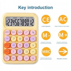 12  Bit Dopamine Flex Keyboard Calculator Candy Color Office Student Calculator  Moonlight White