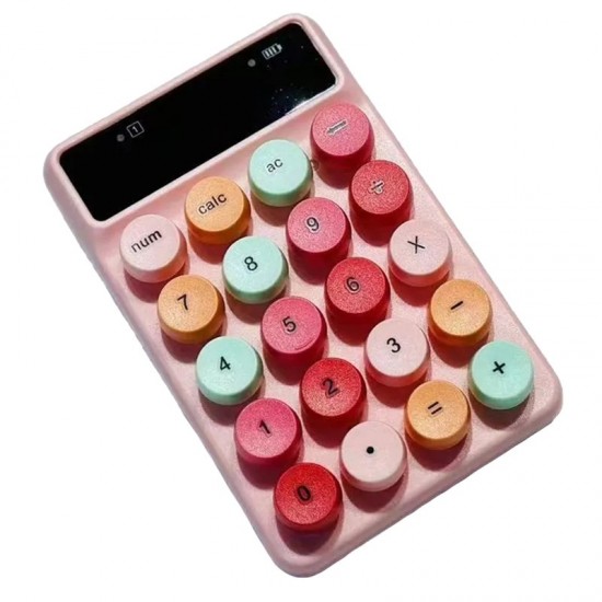 Q3 2 4G Mini Wireless Office Digital Keyboard Cash Register Financial Accounting Password Keypad  Pink