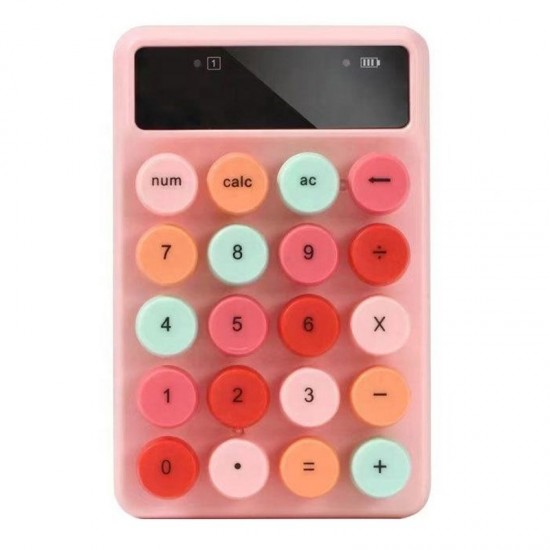 Q3 2 4G Mini Wireless Office Digital Keyboard Cash Register Financial Accounting Password Keypad  Pink