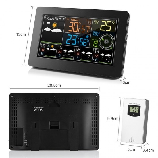 WiFi Color Screen Weather Station Temperature And Humidity Weather Forecast Clock  US Plug