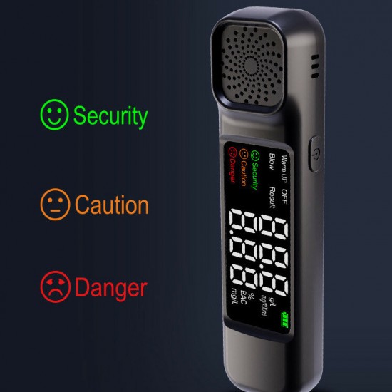 MH  665 Portable Non  Contact Air Blowing Alcohol Tester Breathalyzer LED Display Type  C Rechargeable